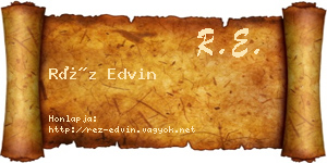 Réz Edvin névjegykártya